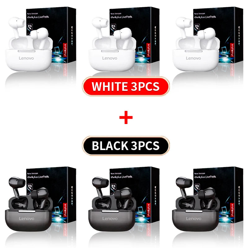 سماعات بلوتوث أصلية من Thinkplus - سماعات أذن لاسلكية مزودة بميكروفون، ونظام ستيريو هاي فاي، وتحكم باللمس