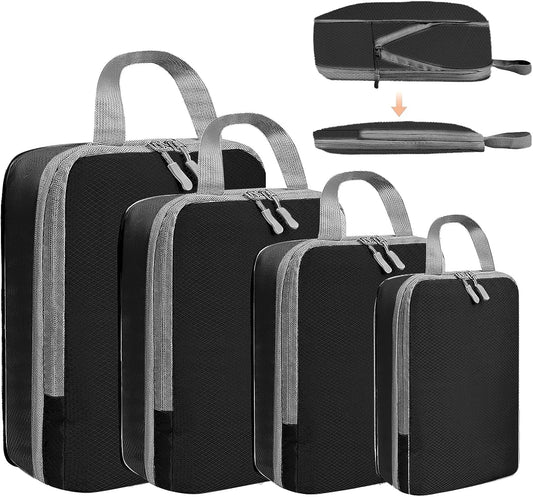Compression Packing Cubes for Travel | Ultralight Expandable Luggage Organizers & Packing Bags