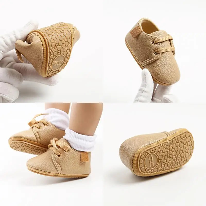 KIDSUN Baby Shoes – Leather Anti-Slip Sneakers for Newborns & Toddlers