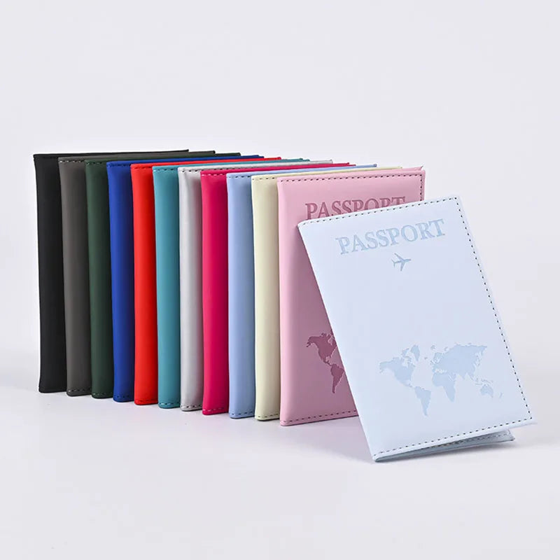 World Map Passport Cover – Hot Stamping Travel Case for Men & Women