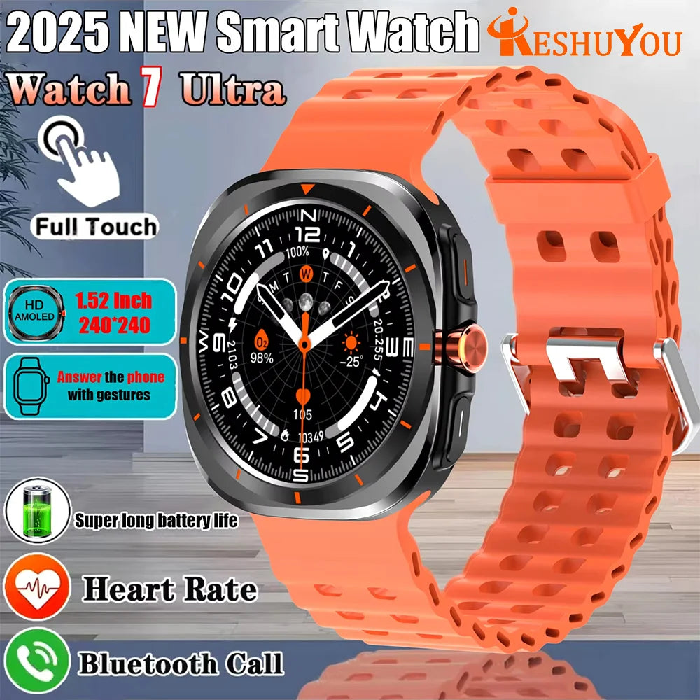 KESHUYOU Watch 7 Ultra Smart Watch – 1.52” AMOLED, Bluetooth Call, Voice Assistant, Heart Rate Monitor for Men & Women