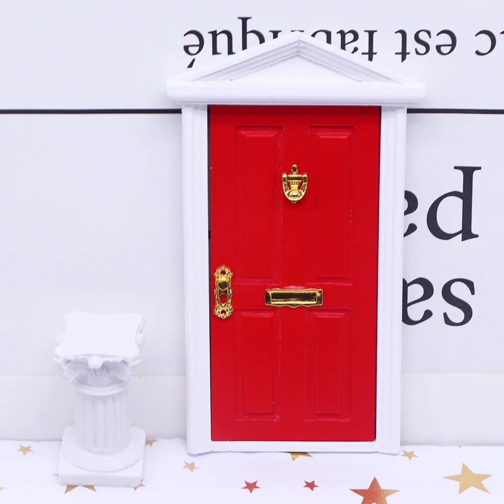 Mini Wooden Elf Door – Miniature Fairy Door for Dollhouse, Garden Scenes & DIY Kids Decorations