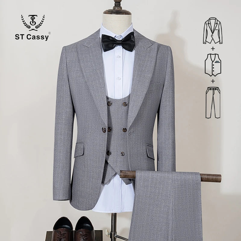 ST Cassy Men's Slim Fit Suit – Elegant Groom, Wedding & Business Formal Wear