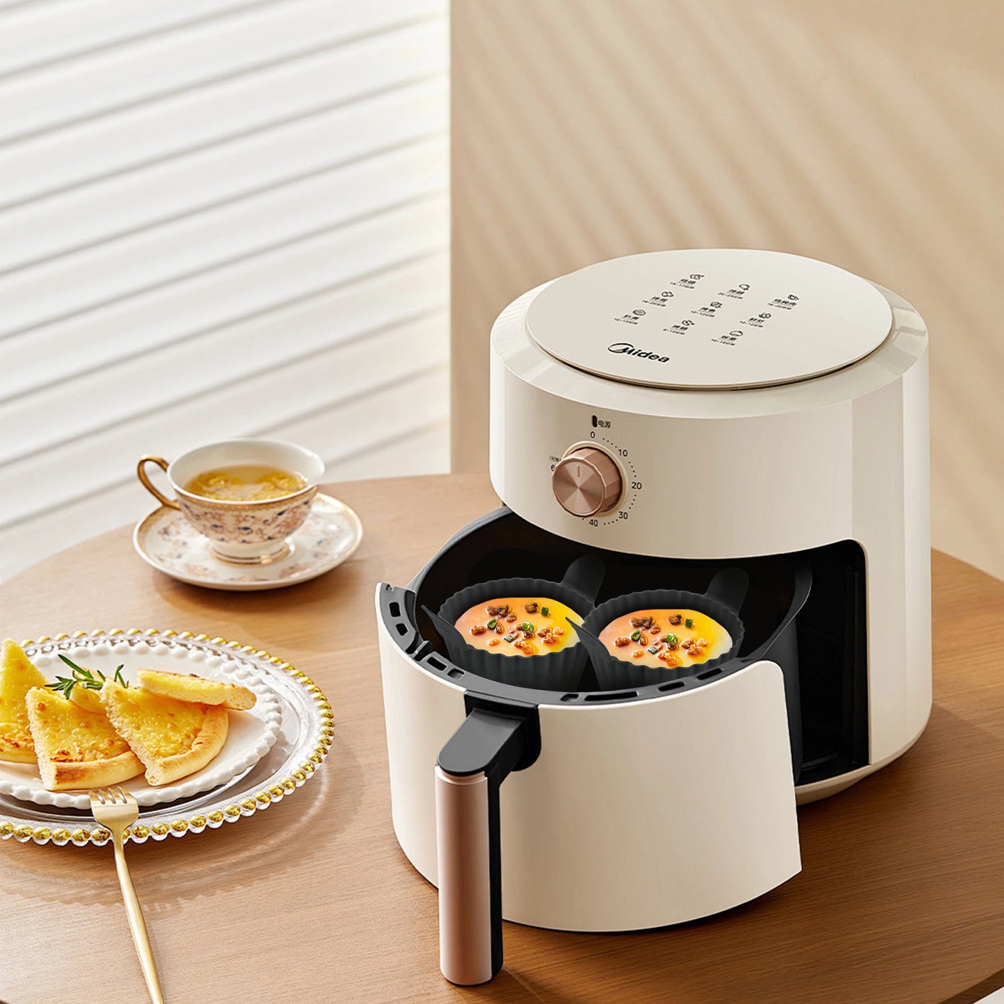 قوالب سيليكون لقلي البيض وخبز الكب كيك في المقلاة الهوائية - قوالب سيليكون مقاومة للحرارة للطهي في المقلاة الهوائية والفرن