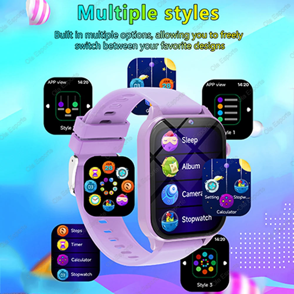 2025 New Kids Smart Watch – 1.83″ Display, 18 Games, Sleep Monitor, Camera & Alarm, Gift for Boys & Girls