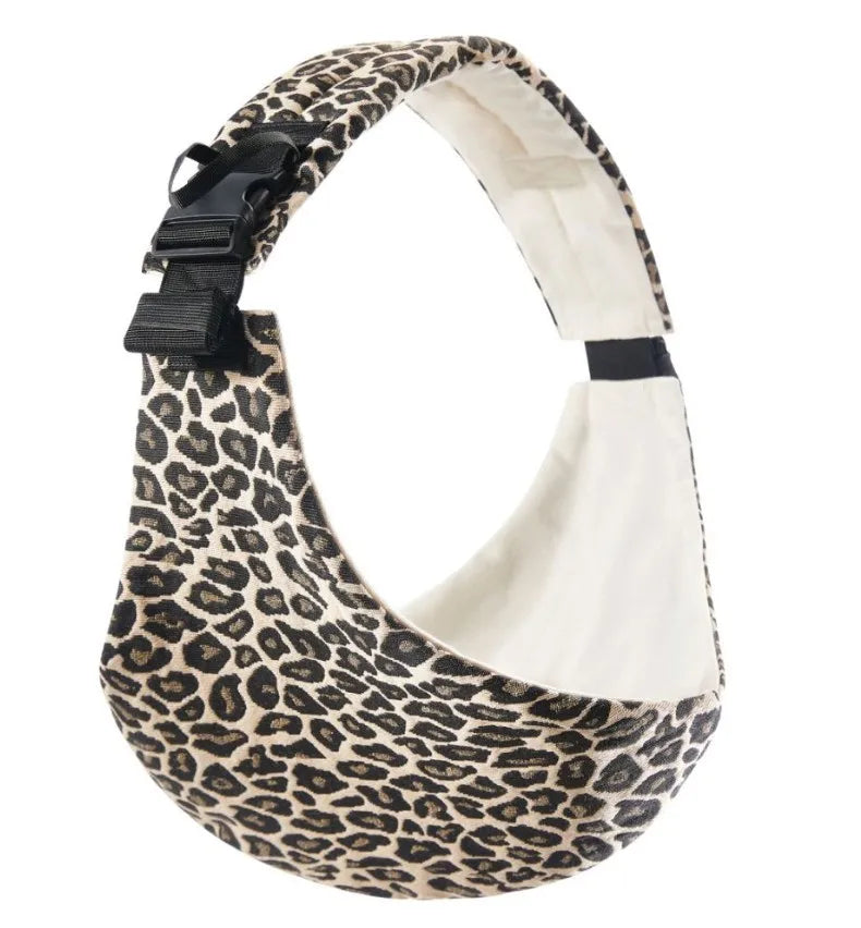 Baby Safety Carrier – Portable Front & Back Hug Waist Stool with Simple Leopard Pattern, Infant Going-Out Baby Support