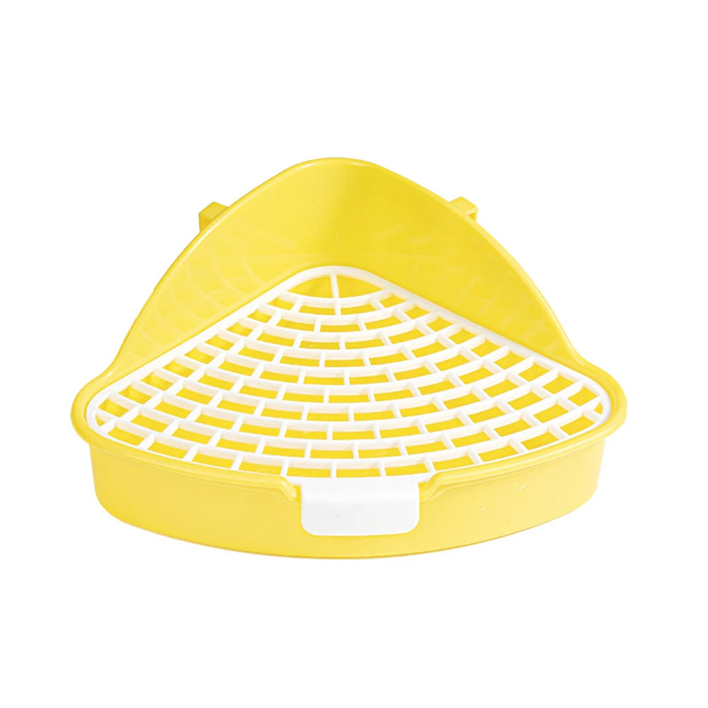Triangle Corner Litter Box – Space-Saving Potty Tray for Rabbits & Small Pets