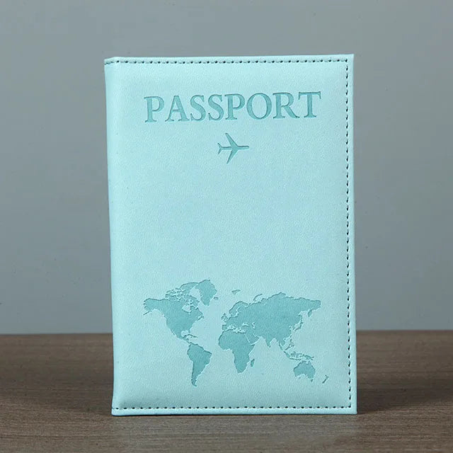 World Map Passport Cover – Hot Stamping Travel Case for Men & Women