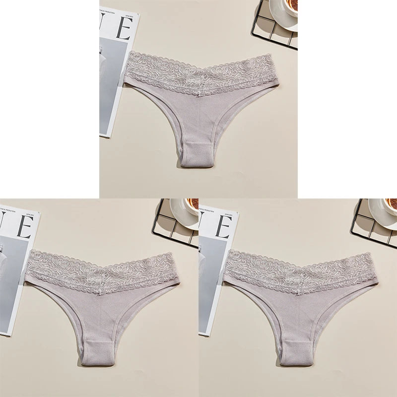 3PCS Women's Breathable Cotton Seamless Panties Comfortable Sexy Soft Stretchy Underwear