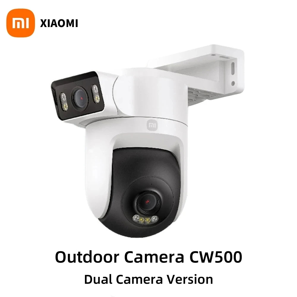 كاميرا مراقبة خارجية Xiaomi CW500 - كاميرا مزدوجة، مقاومة للماء IP66، كشف الذكاء الاصطناعي، رؤية ليلية كاملة الألوان، كاميرات مراقبة منزلية ذكية
