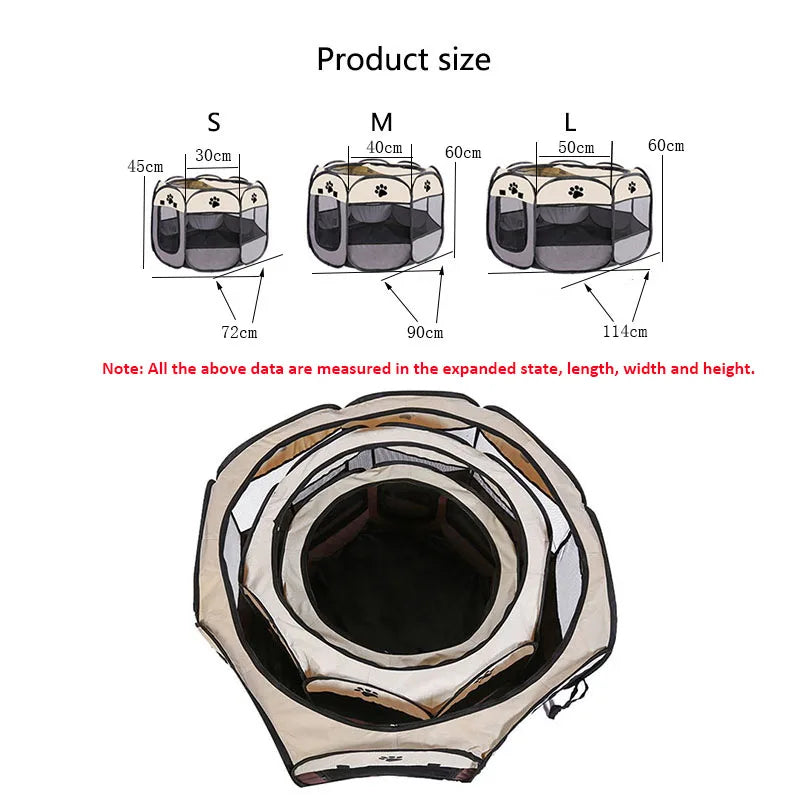 خيمة قابلة للطي للحيوانات الأليفة • حظيرة لعب مثمنة الشكل للقطط والكلاب • عش محمول للحيوانات الأليفة وغرفة ولادة وقفص سياج