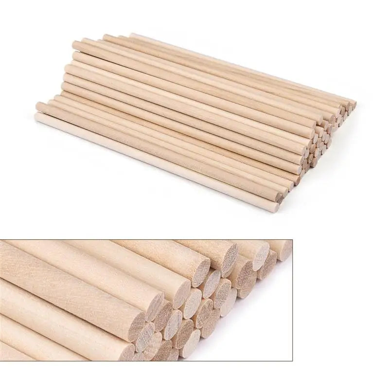 Round Wooden Sticks – Durable DIY Dowels for Crafts, Cake Making, Ice Lollies & Woodworking Models