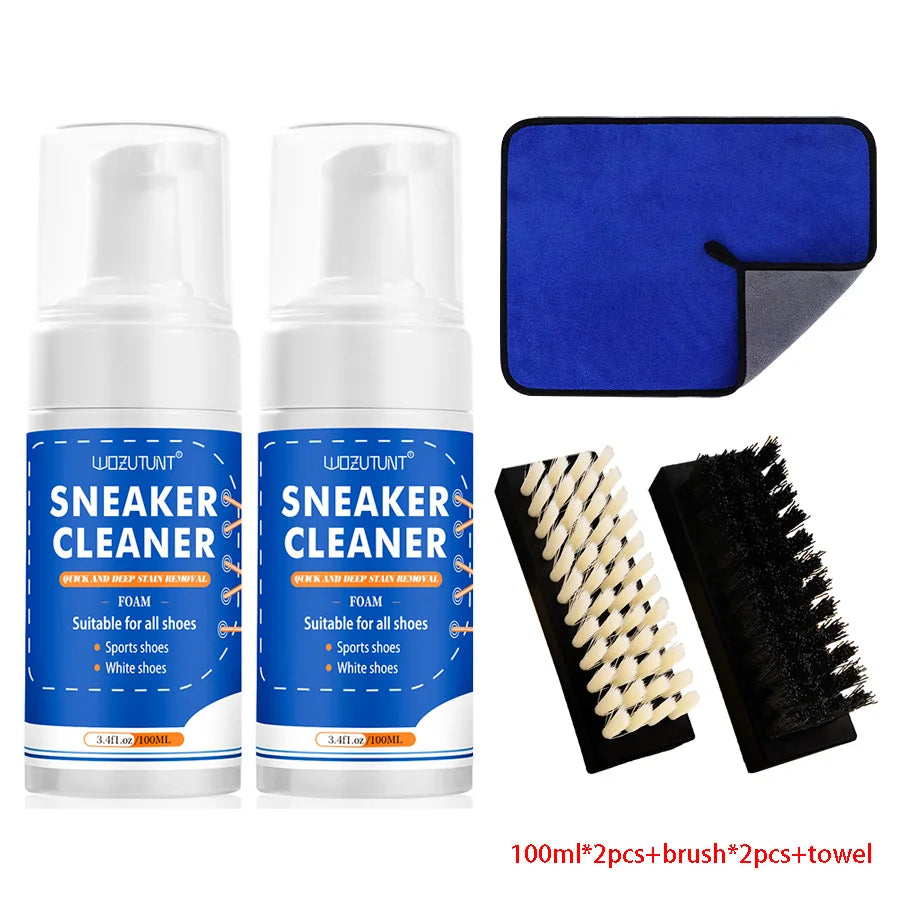 100 ml White Shoe Cleaner – No-Wash Dry Cleaning Foam for Suede, Sheepskin, Matte Leather & Sneakers