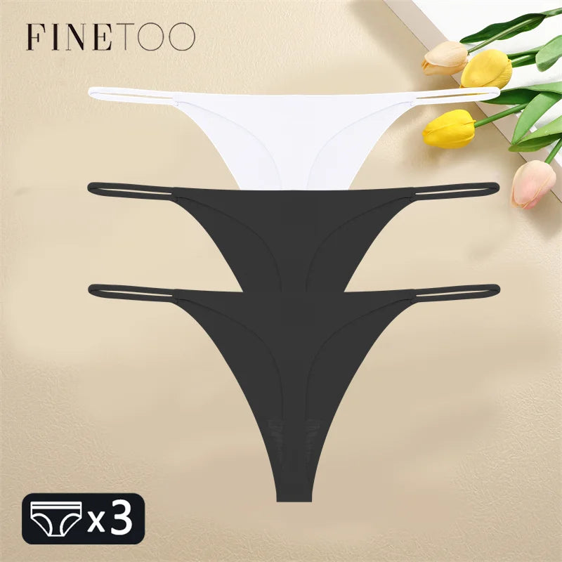FINETOO 1PCS Women Seamless Thongs – Sexy Low Waist Bikini Panties, Traceless T-Back, XS-XL