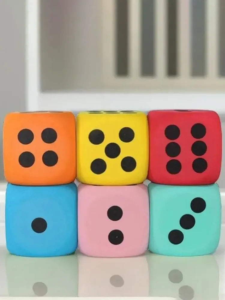 1 Stück 80 mm großer Schaumstoffwürfel mit Punkten – Sechsseitiges Zählspielzeug für Kinder, Lernhilfe für Mathematikunterricht und Brettspiele