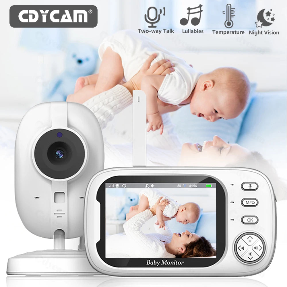 3.5-Inch Video Baby Monitor with Camera – Wireless LCD Nanny Cam, Two-Way Audio Talk, Better Than VB603 Electronic Babysitter