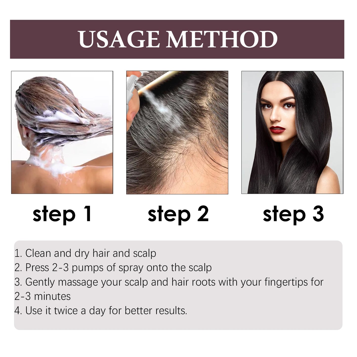 بخاخ لتغميق الشعر - مضاد للشيب، لون طبيعي من الأبيض إلى الأسود، زيت مغذي ومصلح لفروة الرأس