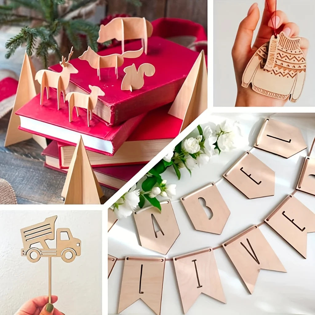 Unfinished Wood Planks – 48/32/16/8/4 Pieces, 6×6 Inch / 15×15 cm, 2mm Thick for Handicrafts & Arts Projects