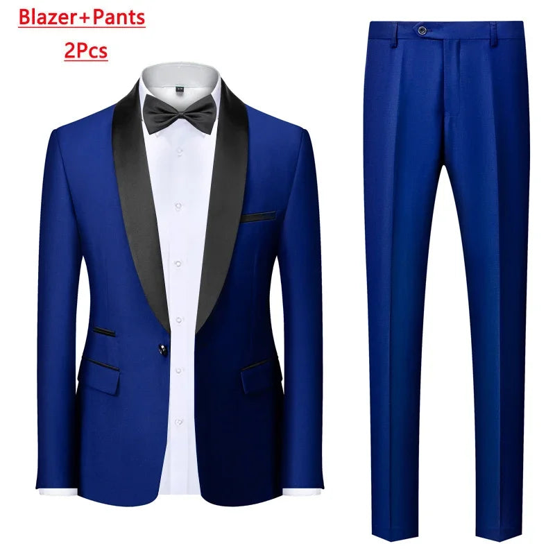 Men's M-6XL Formal 3-Piece Suit – Jacket, Vest & Pants for Business, Wedding & Parties