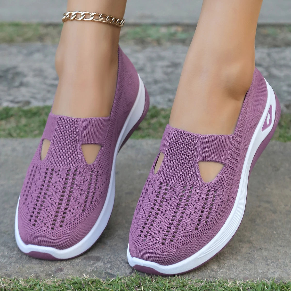 Women’s Summer Casual Sneakers – Lightweight Flat Solid Shoes, Four-Season Everyday Footwear