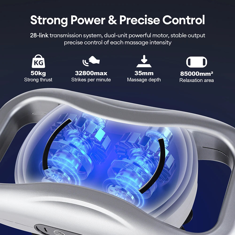 مسدس تدليك بـ ٢٨ رأسًا | جهاز تدليك عضلي عالي التردد للأنسجة العميقة