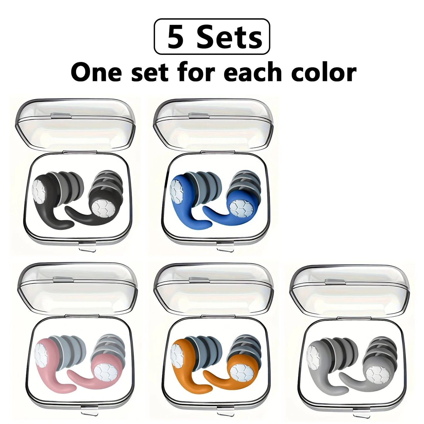 سدادات أذن HUAK المصنوعة من السيليكون الناعم - حماية للأذن بخاصية إلغاء الضوضاء للنوم والسباحة والراحة الهادئة