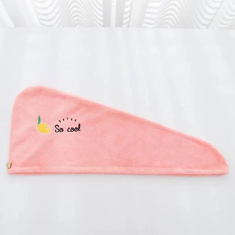 Quick Dry Hair Hat – Super Absorbent Soft Hair Towel Wrap for Women Girls Cute Bathroom Bonnet