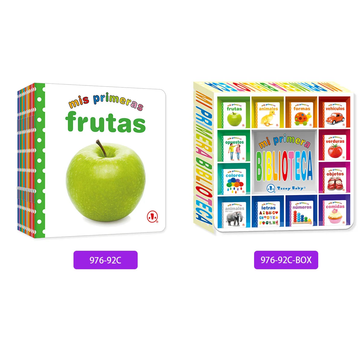 1 Set of 12 Children’s Educational Flip Books – Spanish Boxed Set for Reading, Pictures & Baby Cognition Development