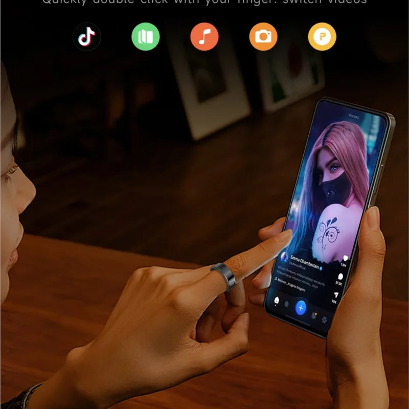 2025 SR08 Smart Ring – LED Display, Heart Rate & Blood Oxygen Monitor, 5ATM Waterproof, Multi-Sport Modes for Men & Women