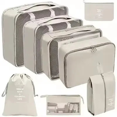 Travel Organizer Set | 8-Piece Suitcase Packing Cubes & Luggage Storage Bags for Clothes and Shoes