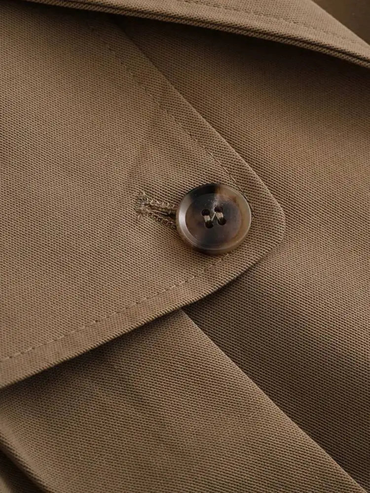 ZMEENNA Women's Cropped Trench Coat 2025 Short Jacket with Lapel Collar & Belted Cuffs for Spring