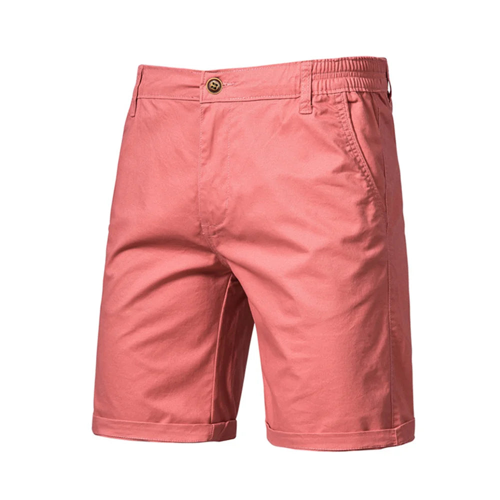 AIOPESON Summer Cotton Shorts for Men – Casual, Business & Beach Shorts with Elastic Waist | 10 Colors