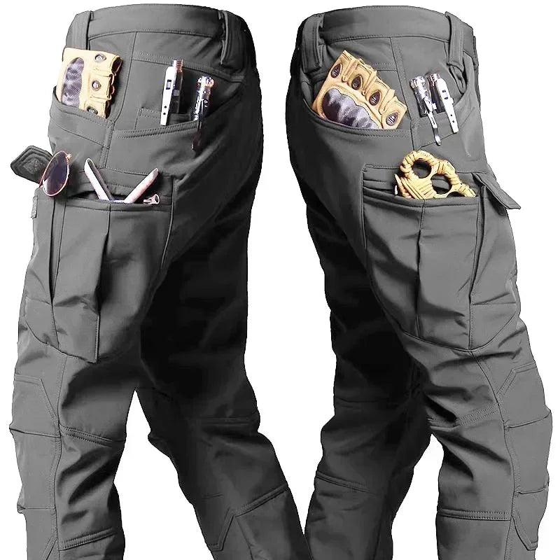 Men’s Winter Tactical Pants – Windproof, Waterproof, Fleece-Lined Outdoor Work & Hunting Trousers 4XL