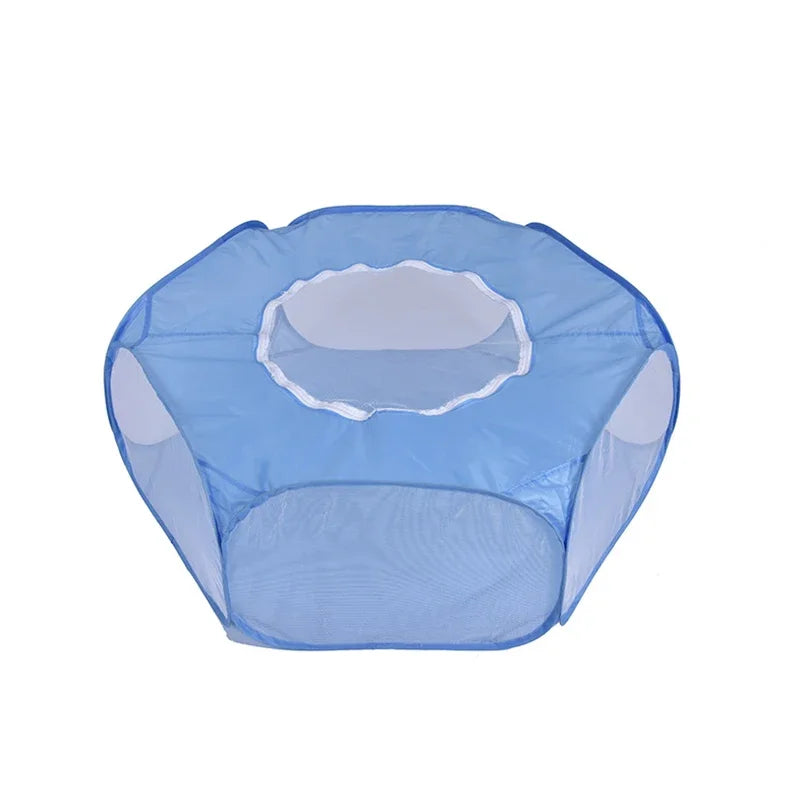 حظيرة لعب محمولة للحيوانات الأليفة - خيمة قفص شفافة قابلة للطي للكلاب الصغيرة والقطط والحيوانات الصغيرة