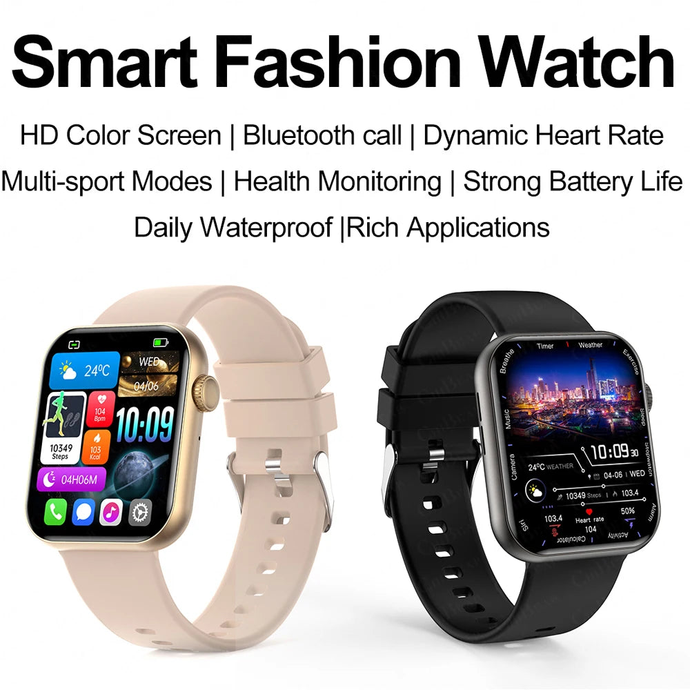 2025 New Smart Watch for Women – Full Touch Screen, Bluetooth Call, AI Voice, Heart Rate, Waterproof Sports Smart Bracelet