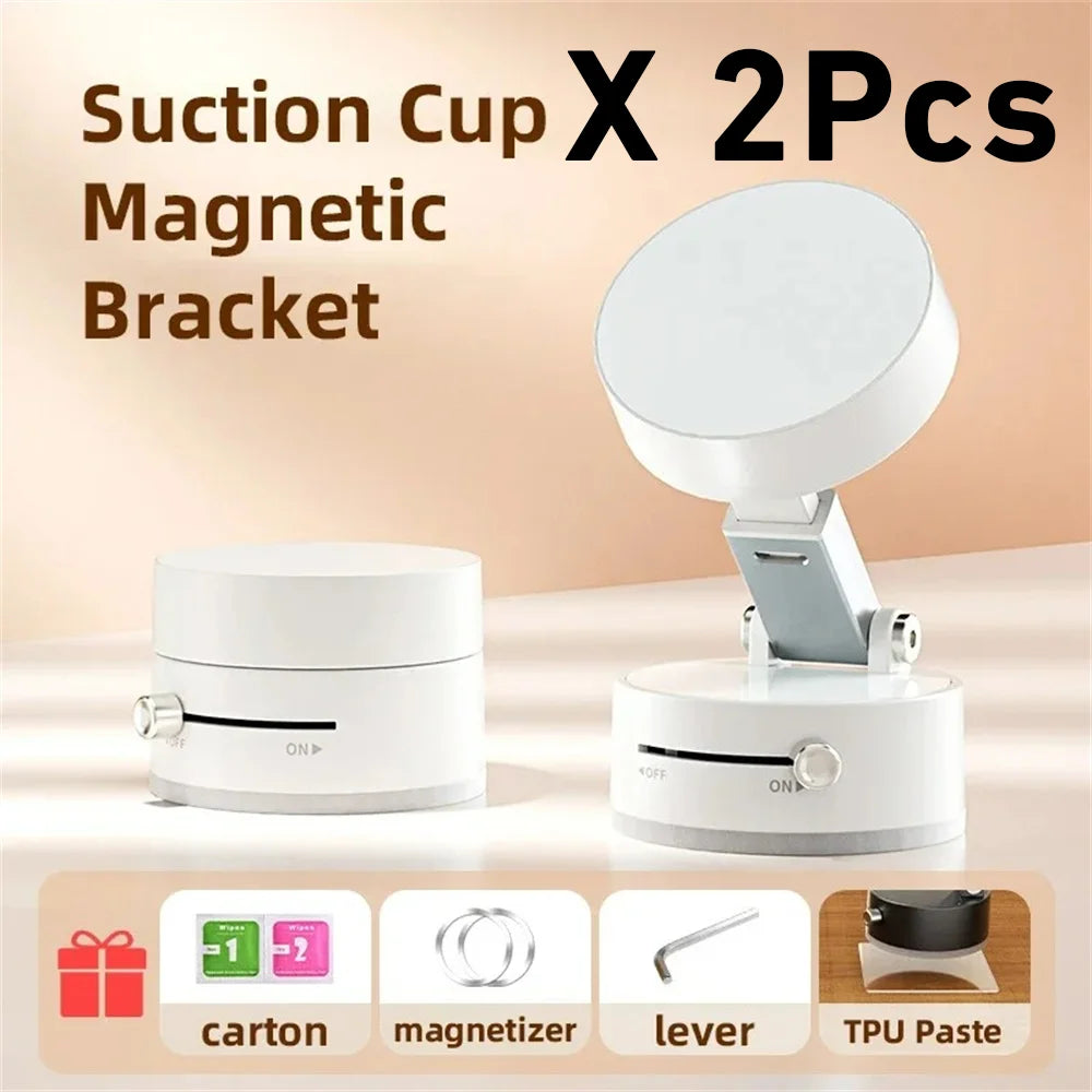 Portable Magnetic Mobile Phone Holder – Adjustable Double-Sided Suction Cup Bracket, Lazy Stand for All Smartphones
