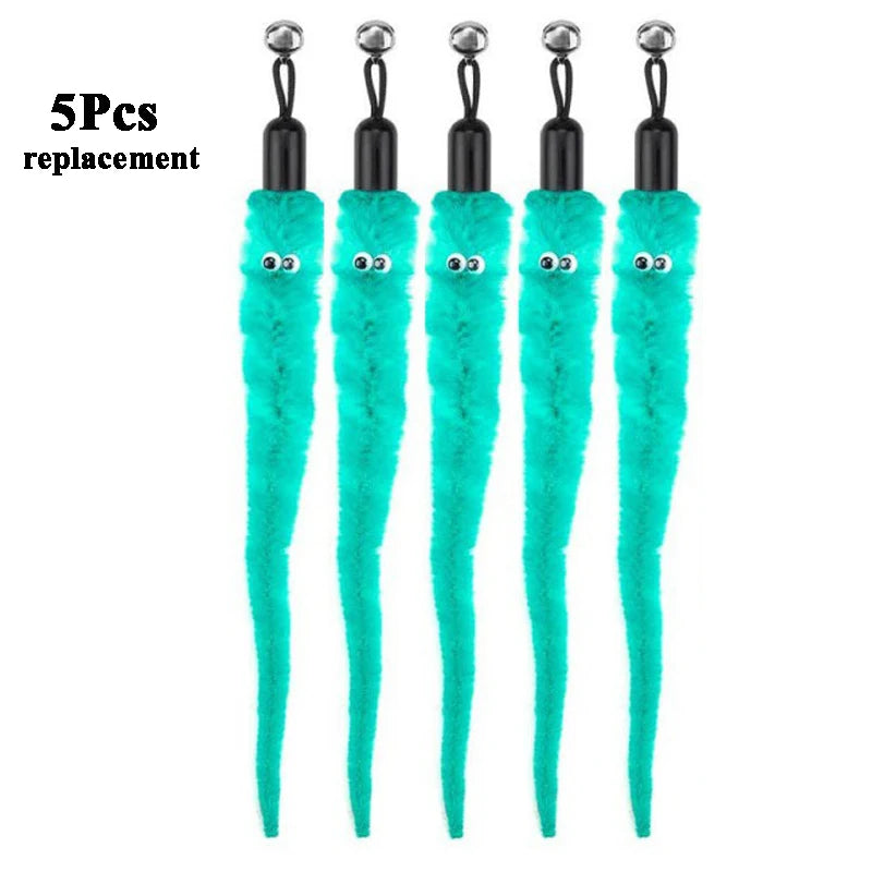 Plush Cat Worm Toy Refill Set – Replacement Heads for Teaser Wands (5/6/10/11 Pcs)