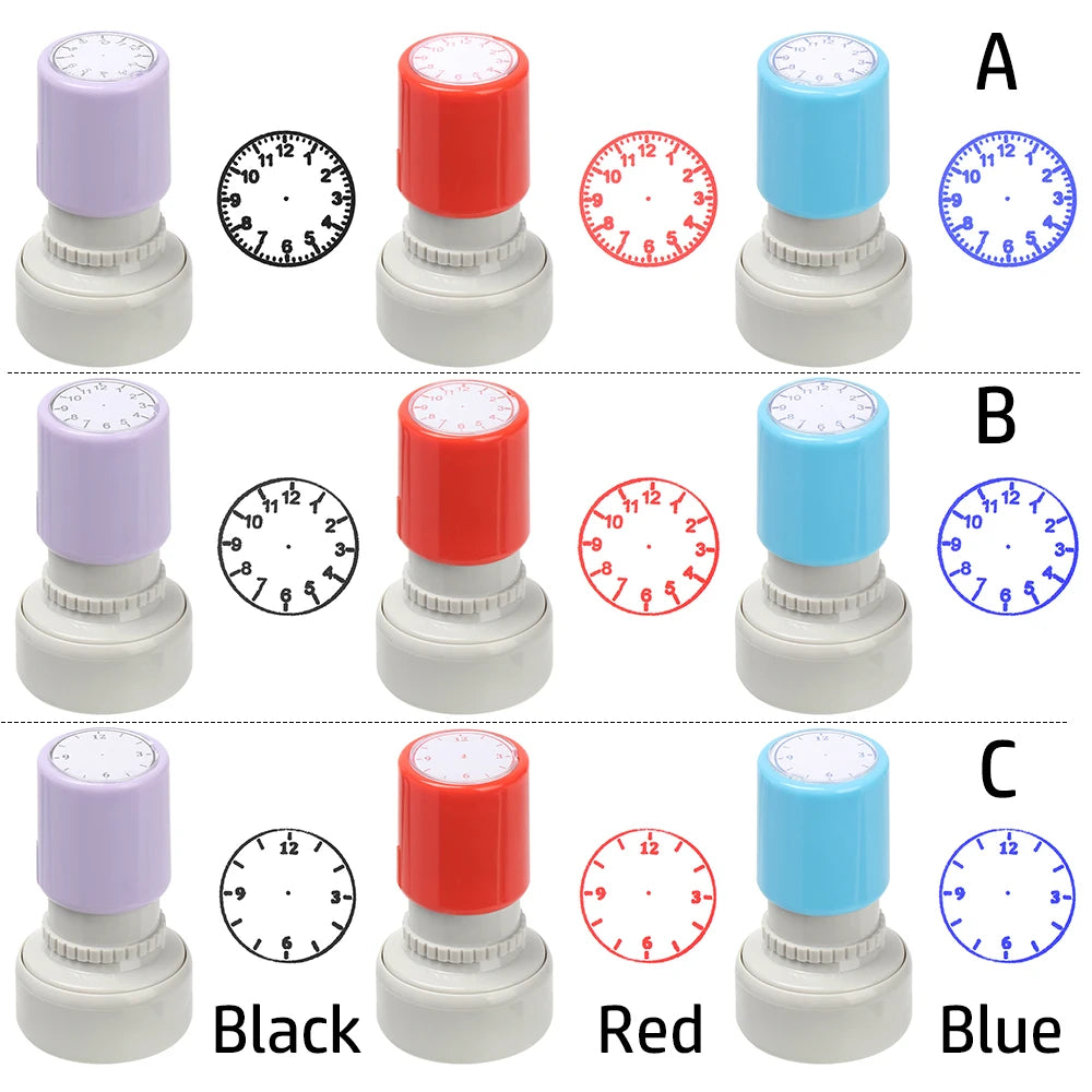 1 Stück Stempel mit Uhrfunktion – Montessori-Mathematik-Lehrmittel, Lernhilfe zum Ablesen der Uhrzeit für Grundschüler