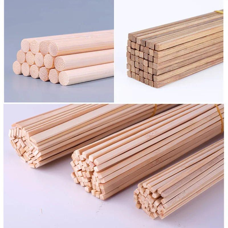 10PCS Bamboo Wood Sticks – DIY Building Model Material for Handmade Crafts, Furniture & Lantern Making