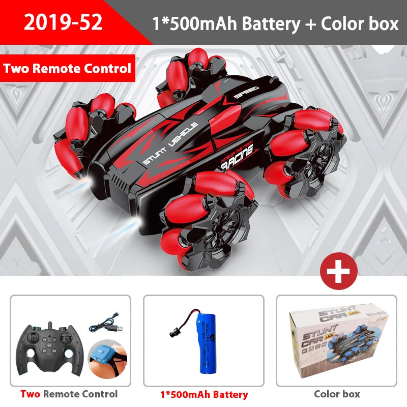 WLtoys F1 4WD RC Drift Car – Gesten- und Fernbedienung, LED-Lichter, Musik, Spray, Stunt-Spielzeug für Kinder