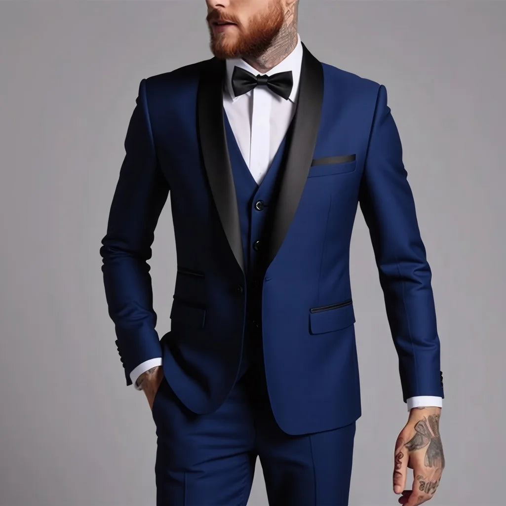 Men's 3-Piece Business Casual & Wedding Suit Set – Stylish and High-Quality