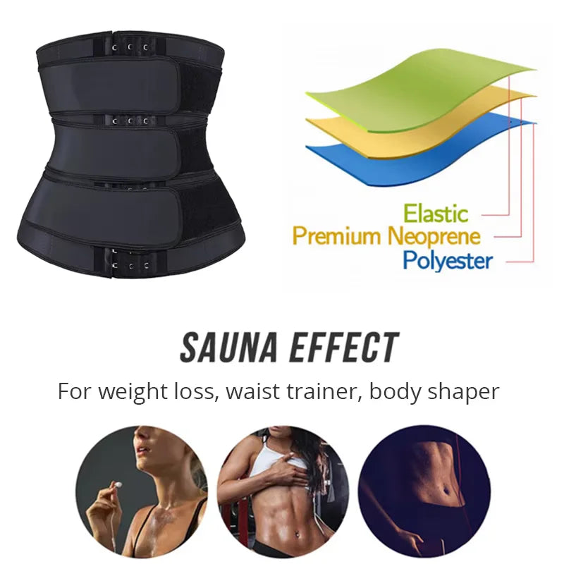 Women’s Adjustable Breasted Waist Trainer – Tummy Control Belt, Hook Closure, Sweat Sauna Effect Body-Shaper for Fitness & Workout