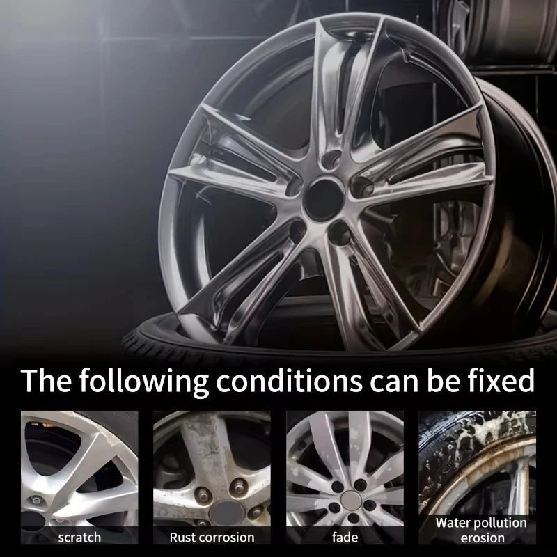 Car Wheel Rim Scratch Repair Paste – Tire & Rim Paint Refurbishment for Black, White, Silver Aluminum Alloy