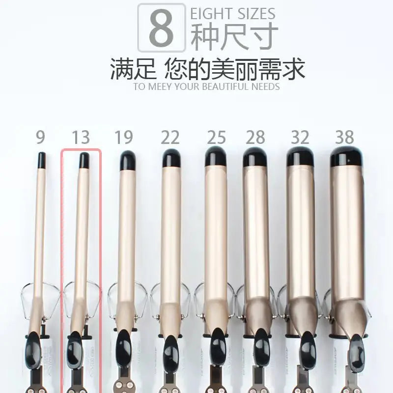 Temperature Control Electric Hair Curler Wand 9–38mm | Professional Curling Iron with LCD Screen