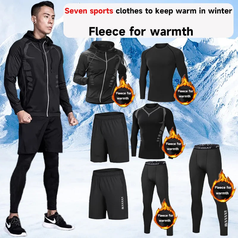 Men's Winter Fitness Set | Warm Compression Sports Underwear – Quick-Dry Running & Training Gear