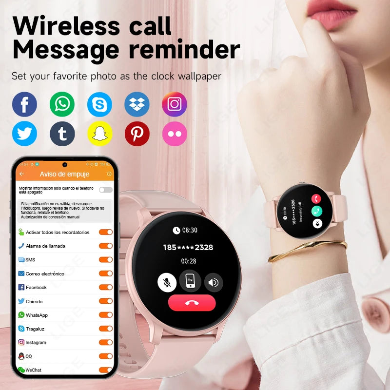 2025 New Smart Watch for Women – Bluetooth Call, Sports Fitness, Heart Rate & Health Monitor, Smartwatch for Android & iOS