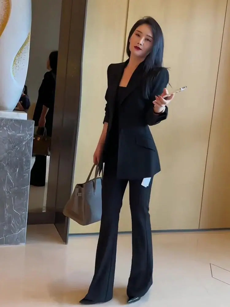 Women’s Blazer & Pant Set – 2-Piece Professional Autumn Winter Office Suit