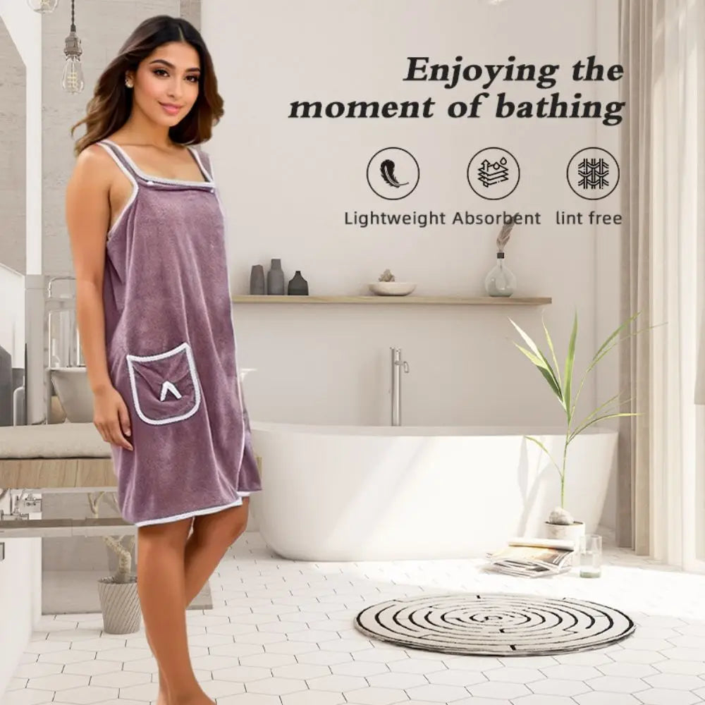 Wearable Bath Towel Bathrobe for Beach Spa Shower Gym – Ideal Gift for Gym Apparel, Beachwear, Christmas & Halloween