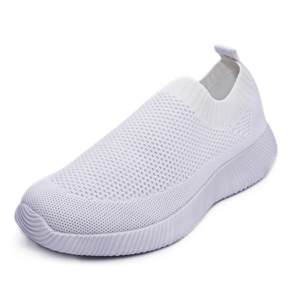 Women’s Knitting Sock Sneakers – Breathable Flat Casual Walking Shoes