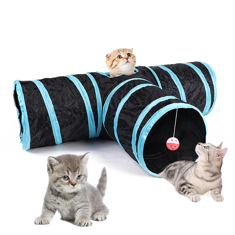 Tunnel Chase™ Foldable Cat Tunnel – Crinkle Play Tube for Indoor Fun & Exercise